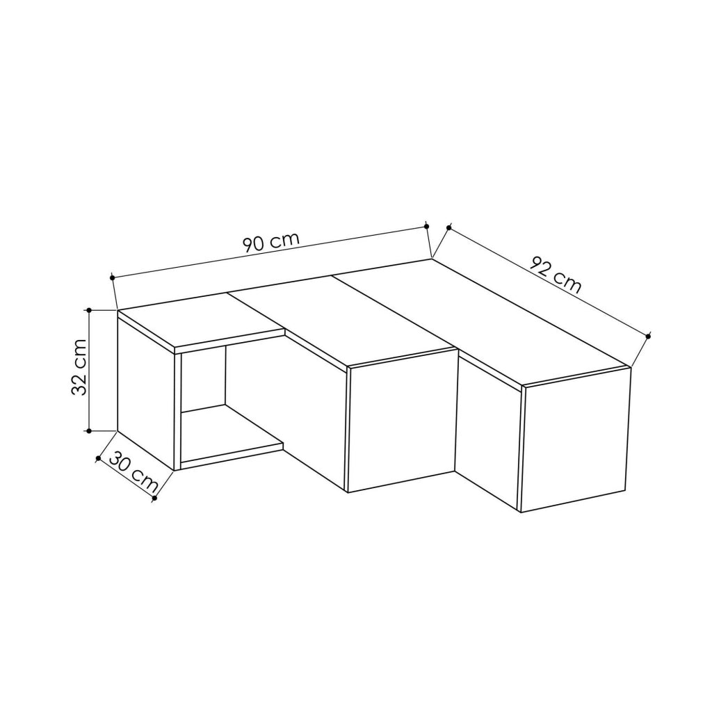 Malachie, Mobile Porta tv un Ripiano, 90x92x32h cm Bianco