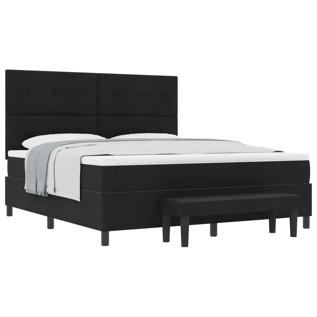 Letto a molle con materasso Nero 180 x 200 cm Tessuto