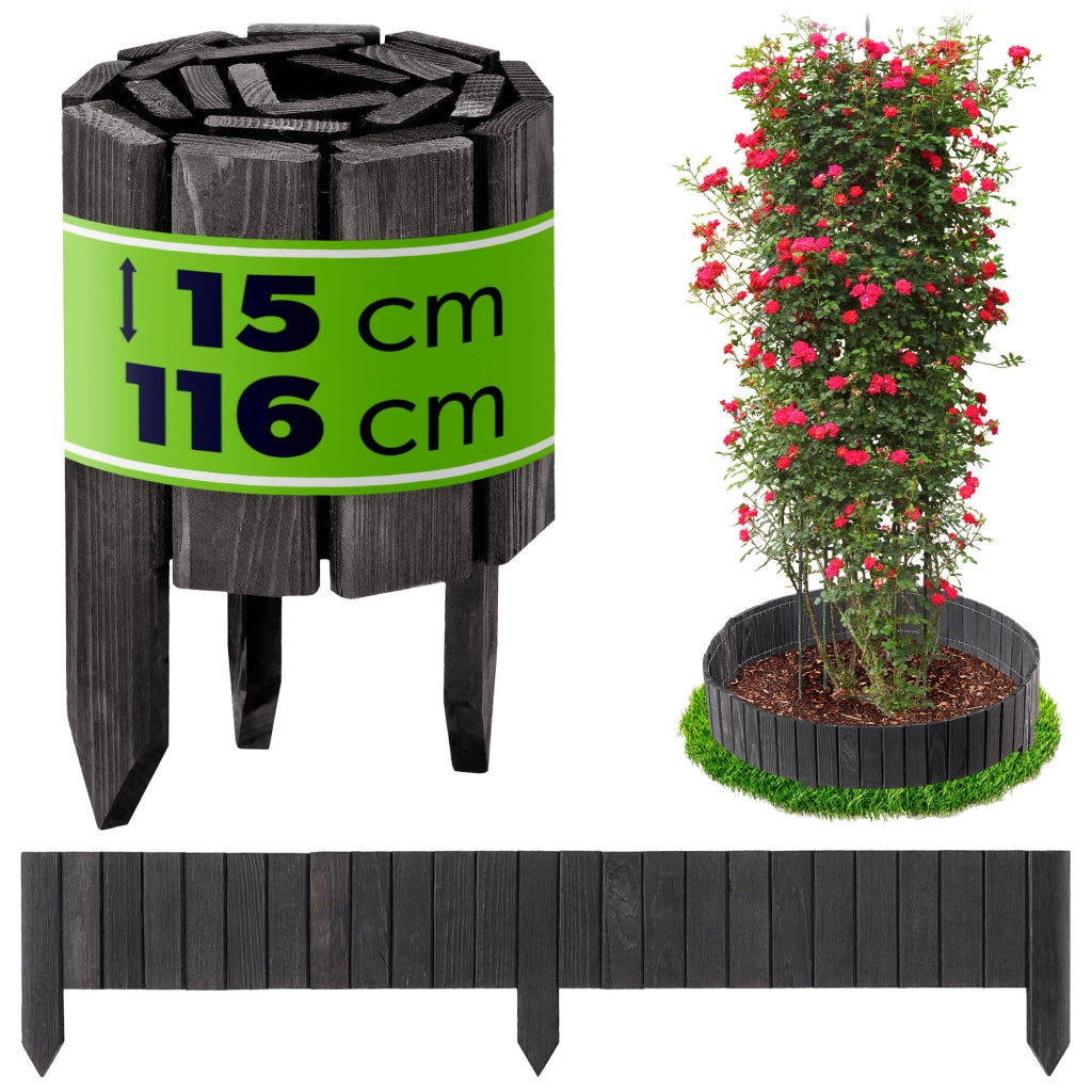 Recinzione da giardino in legno KADAX Palisade, infissa nel terreno, colore grigio, 15x116 cm.