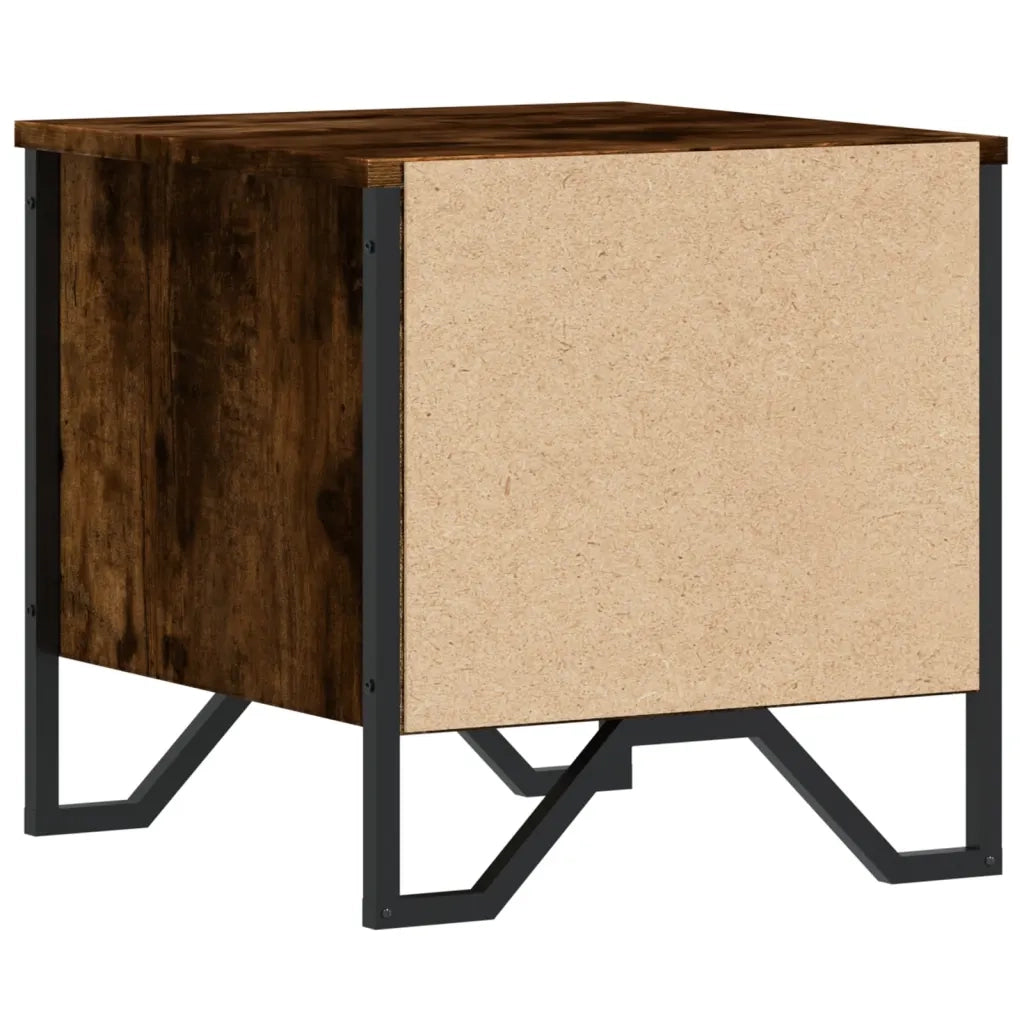 Comodino-Tavolino da notte Rovere Fumo 40x41x40 cm in Truciolato