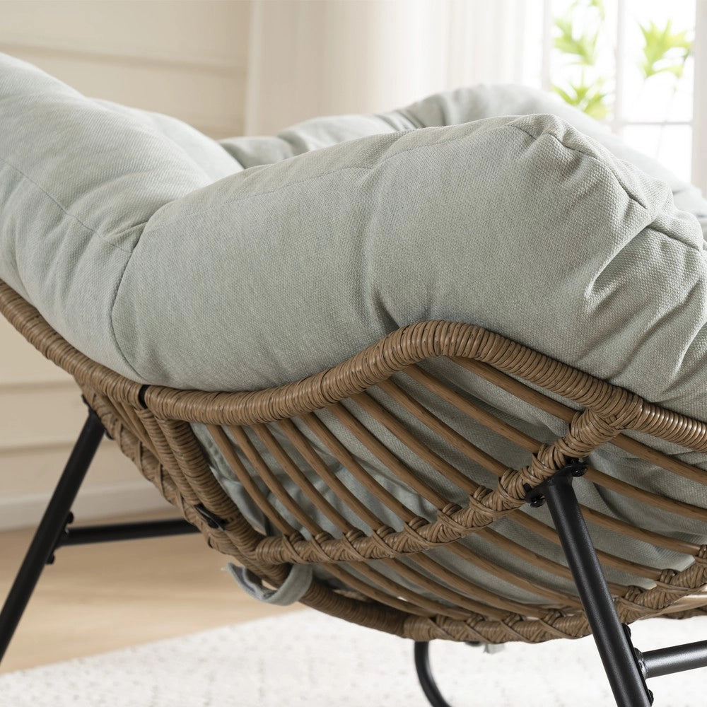 Sedia a Dondolo Imbottita in Chenille ¨C Xylo ¨C Poltrona Relax per Cameretta e Soggiorno