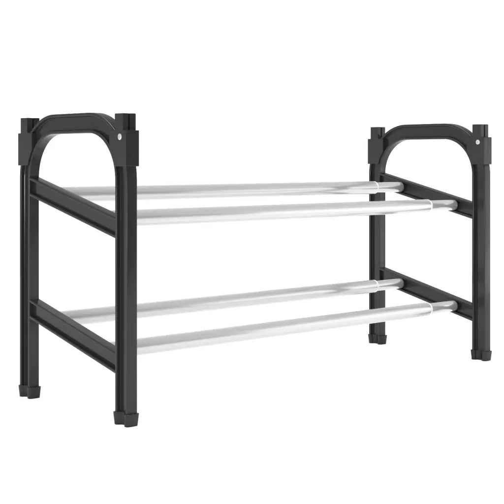Scarpiera Estensibile a 2 Ripiani-Scaffale per scarpe 119x24x37 cm
