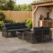 Set Divano da Giardino 6 pz Grigio e Grigio Scuro polyrattan 3436745