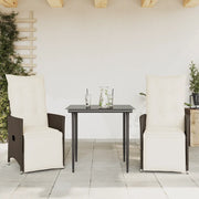 Sedie Reclinabili Giardino 2pz con Cuscini Marrone Polyrattan 365667
