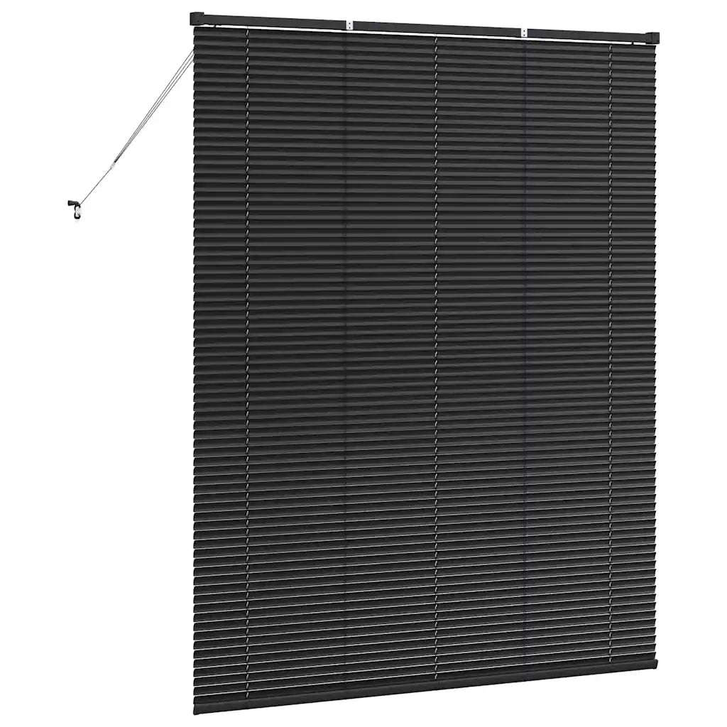 Tendaggi a Veneziana | Tenda a lamelle Nero 175 x 150 cm Alluminio