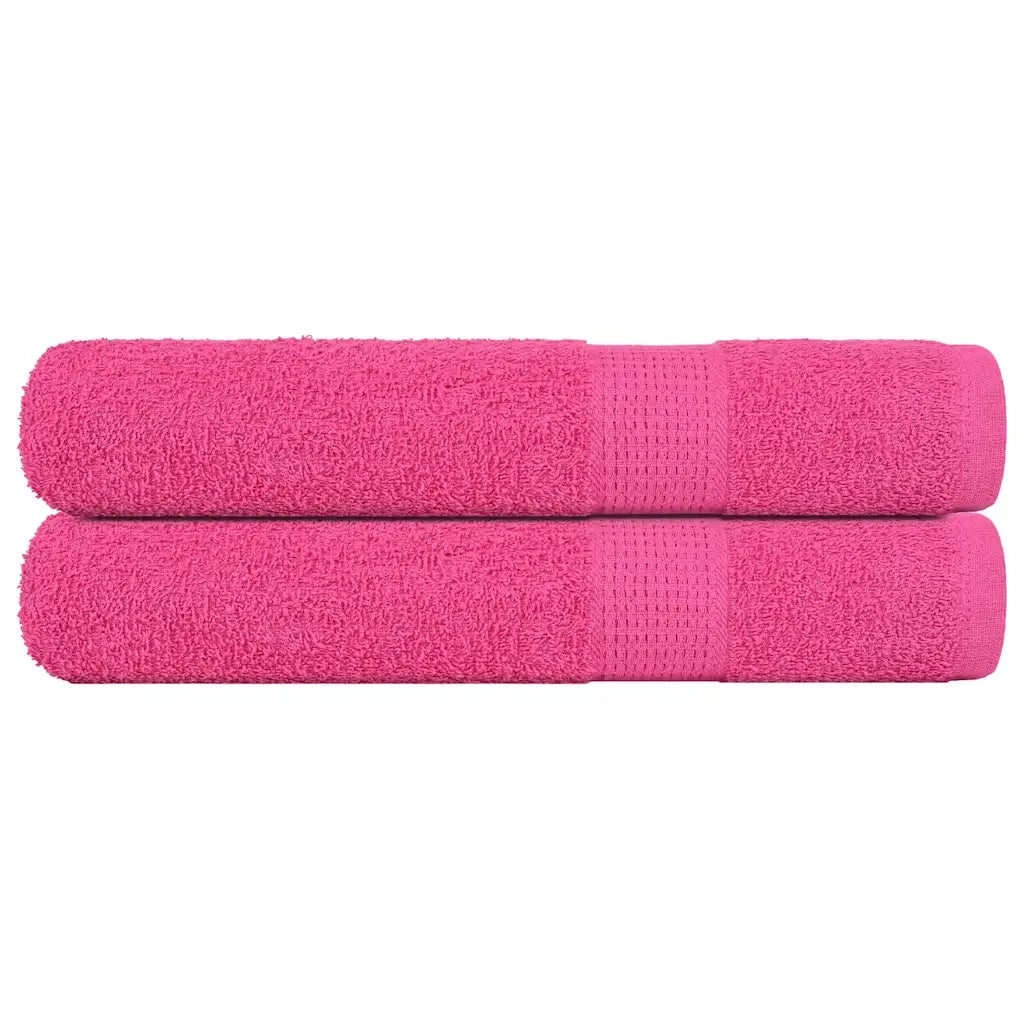 Asciugamani per Sauna 2 pz Rosa 80x200 cm 360 g/mÂ² 100% Cotone