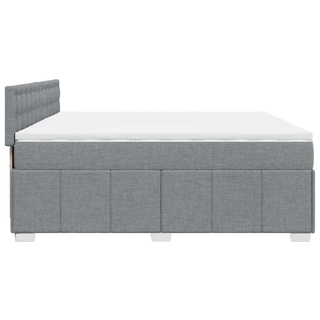 Giroletto a Molle con Materasso Grigio Chiaro 200x200cm Tessuto