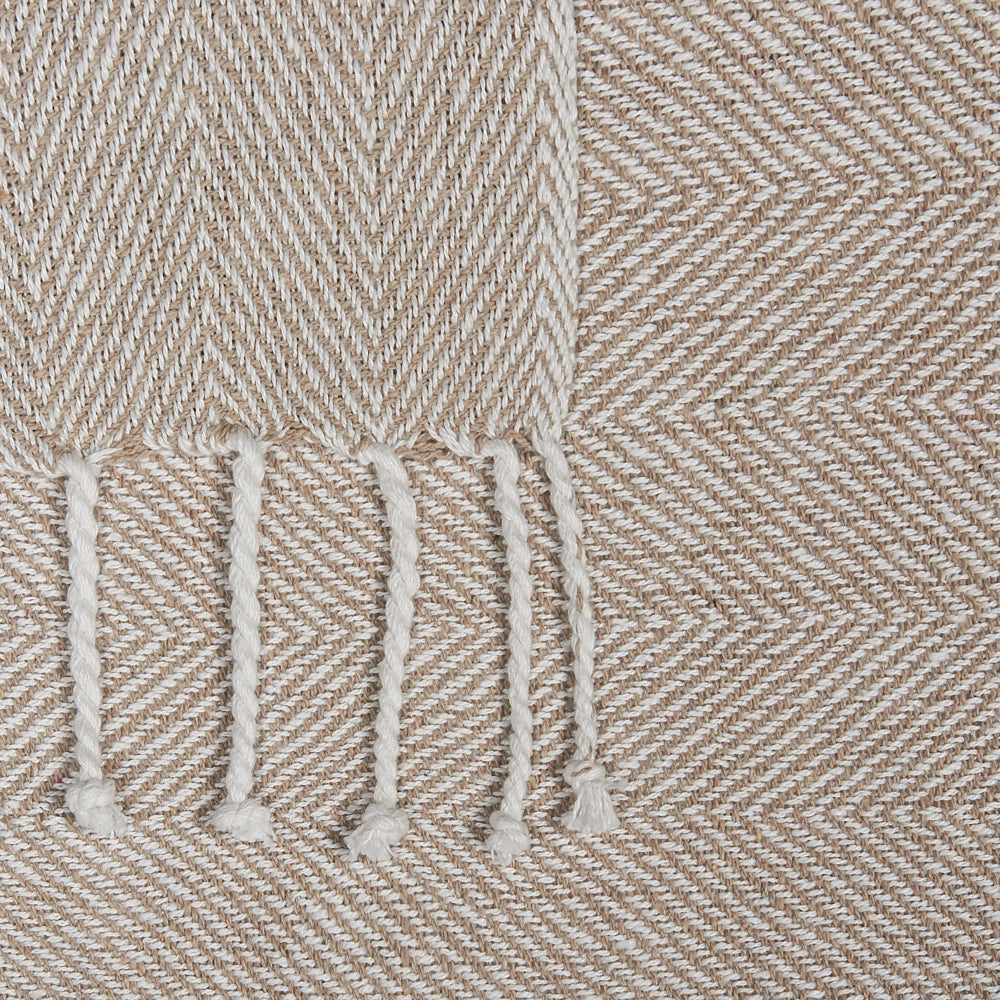 Coperta Beige Cotone 130 x 160 cm Copriletto Boho stile costiero