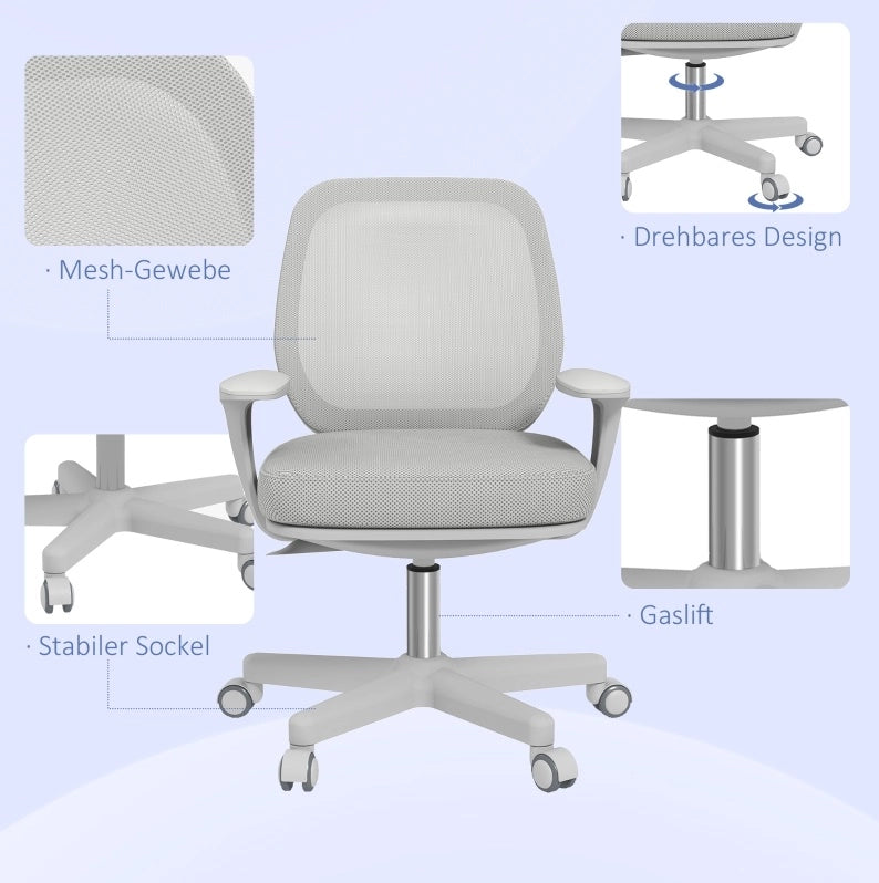Sedia da ufficio ergonomica girevole grigia regolabile