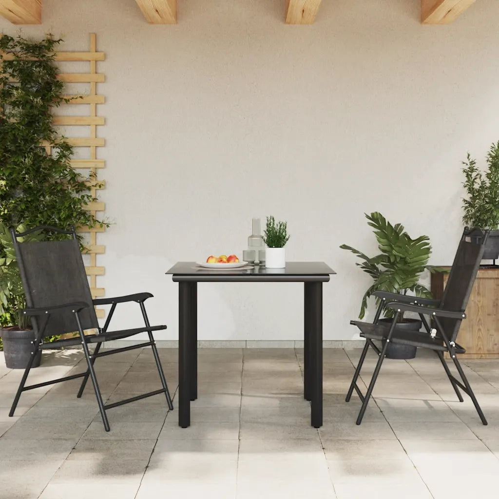 Sedie da Giardino Pieghevoli 2 pz in Acciaio Grigio e Textilene 360197