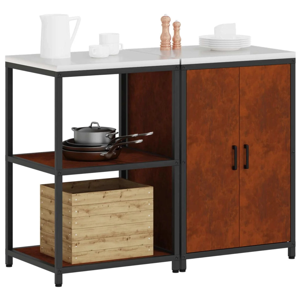Set di Stoccaggio per Cucina con lo scaffale 2 pcs Ruggine 3392693