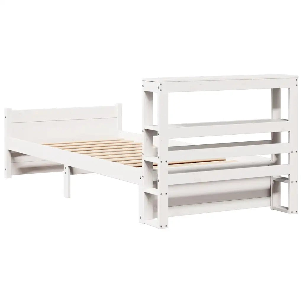 Giroletto con Testiera senza Materasso-Struttura Letto Bianco 90x190 cm 667994