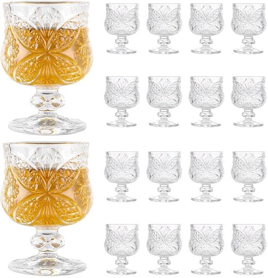 Set di bicchieri eleganti - 18 pezzi - vetro privo di piombo - 45 ml
