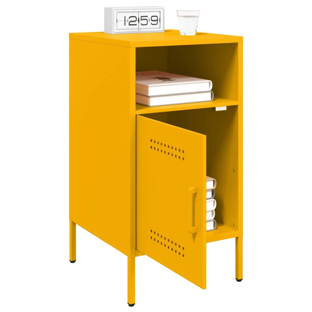 Comodini 2 pz Giallo Senape 36x39x68 cm in Acciaio 843073