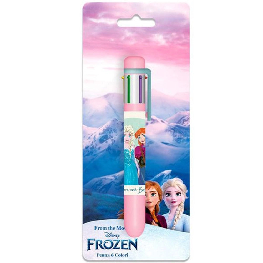 Trade Shop - Penna Con 6 Colori Frozen Accessorio Scuola Regalo Cancelleria Per Bambine 961709 -