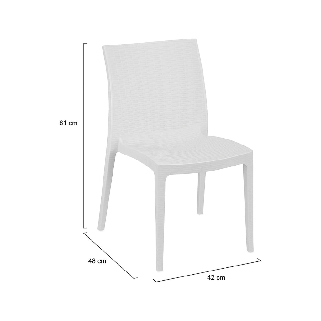 Ormea, Sedia da Esterno 4 Sedie Made in Italy, Bianco
