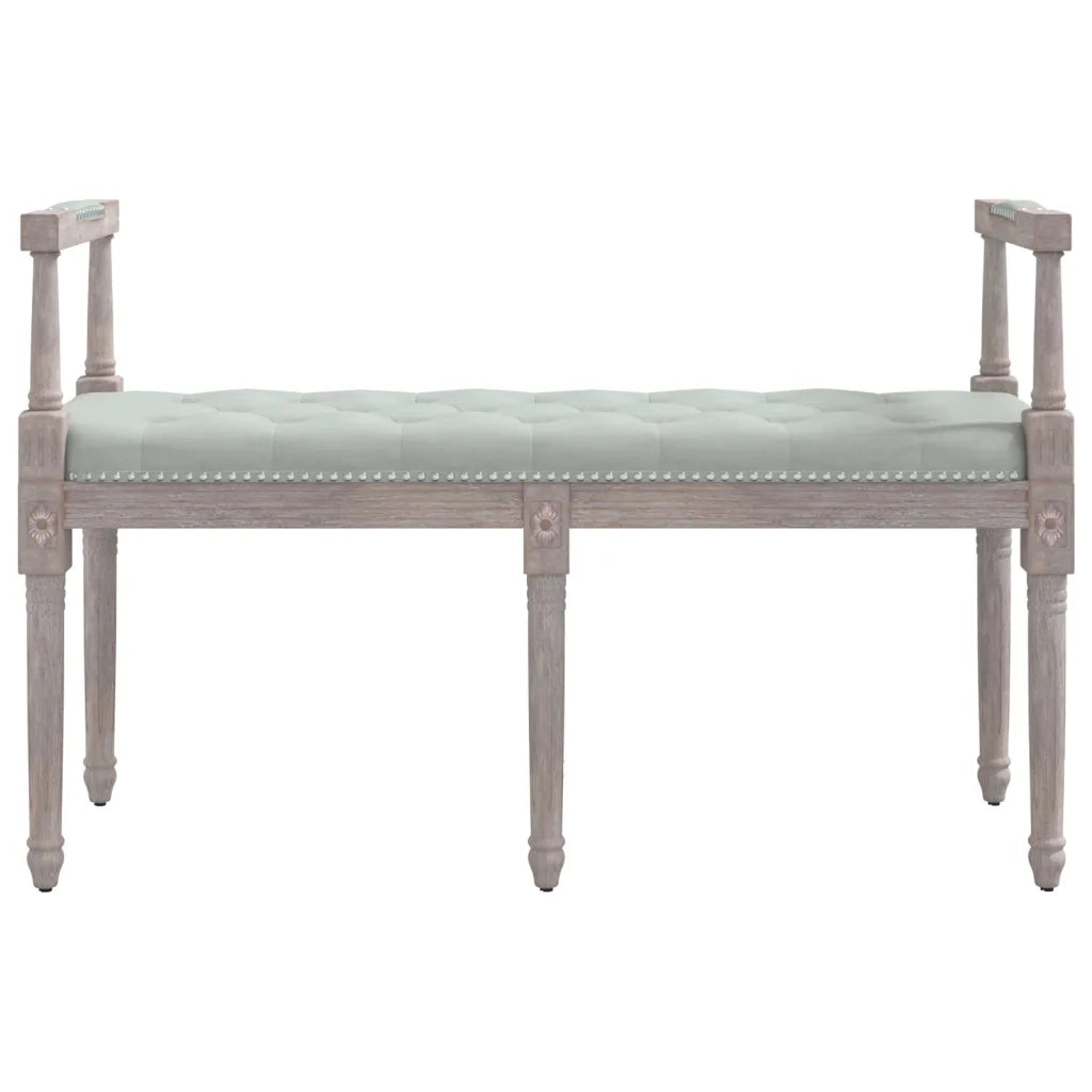 Panca-Sgabello Grigio Chiaro 110x40x70 cm in Velluto