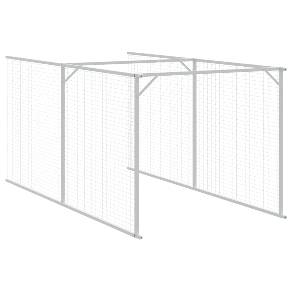 Cuccia per cani con cortile luminoso 110 x 1221 x 110 cm grigio 02_0043489