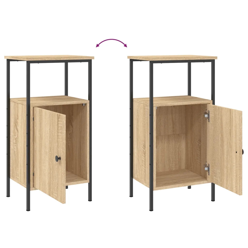 Comodini 2pz Rovere Sonoma 41x31x80 cm in Legno Multistrato 825926