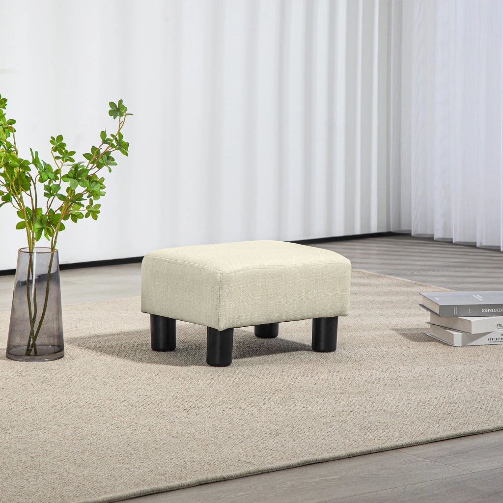 Pouf ¨C zephmum ¨C beige tessuto lino 40x30x24 cm