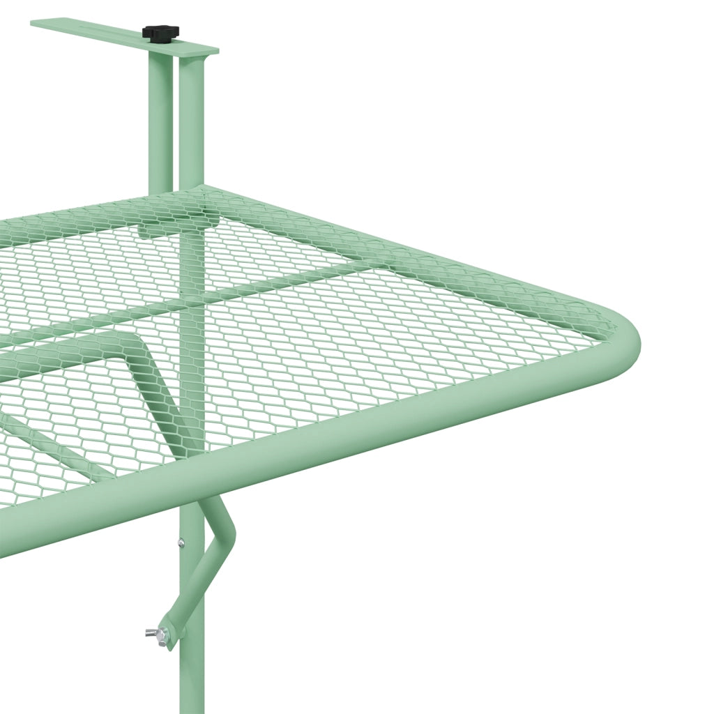 Tavolo Appendibile da Balcone - Verde Menta, 60x40 cm, Acciaio