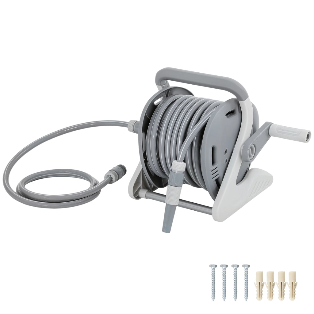 Avvolgitubo da Giardino a Muro 20+2m ¨C Xylo ¨C Grigio ? 15mm con Ugello 2 Modi