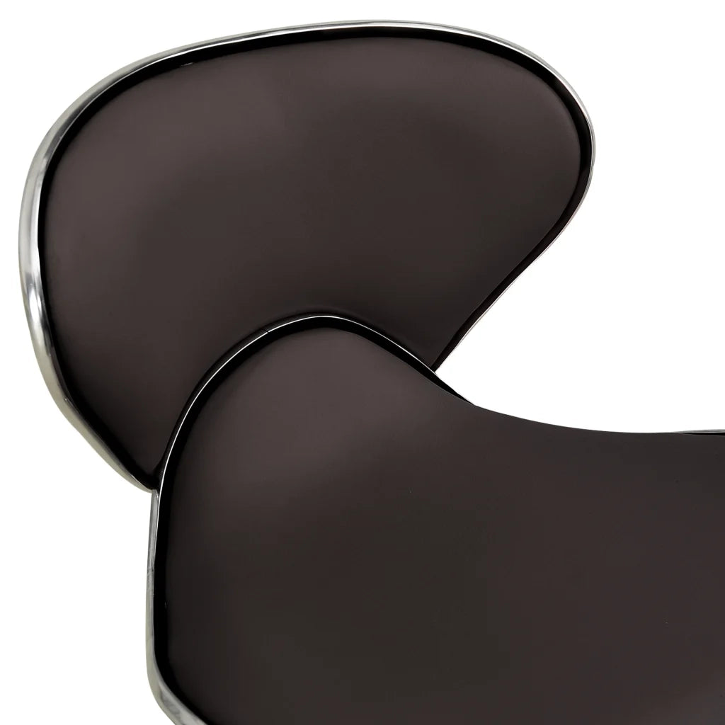 323676  Salon Spa Stool Brown Faux Leather 323676