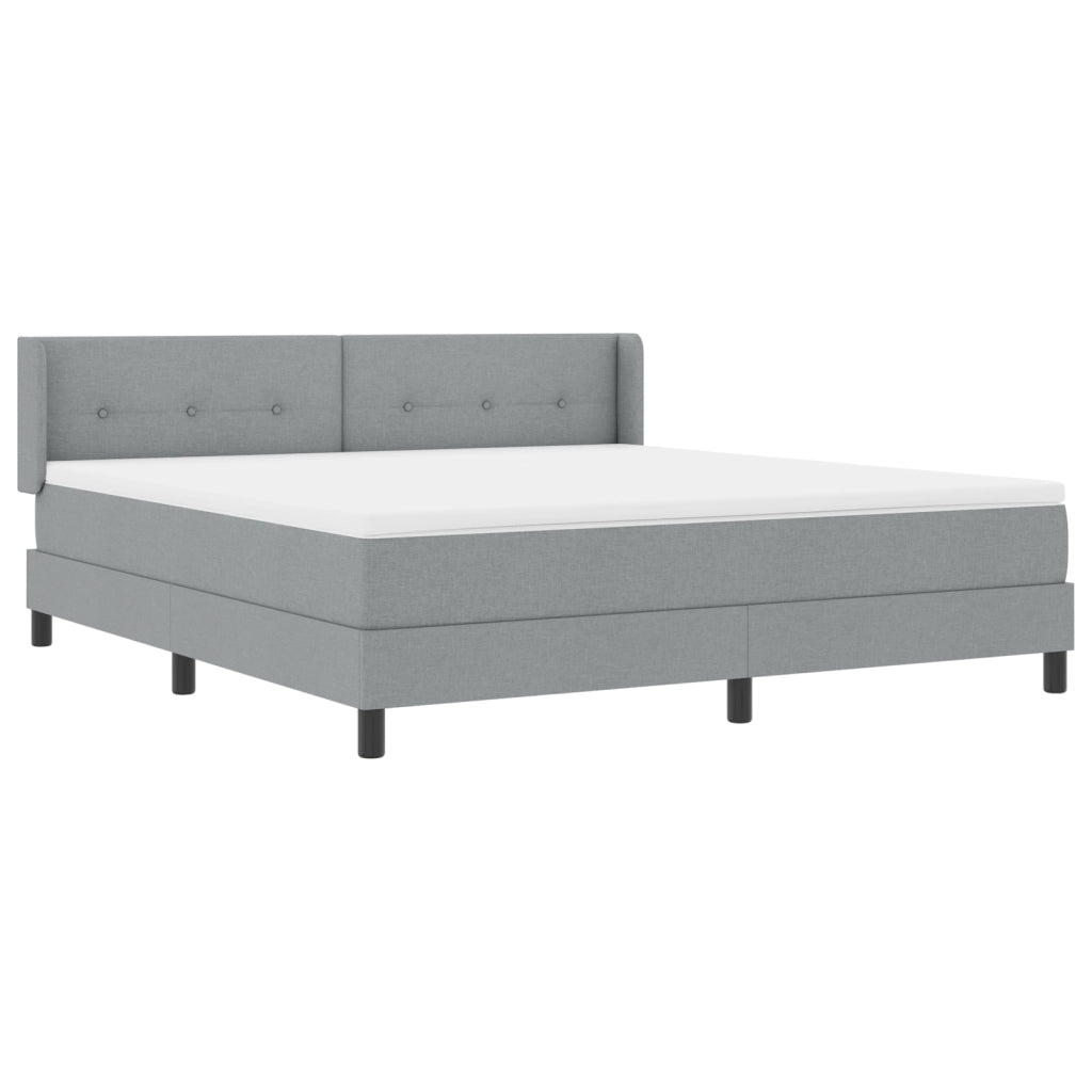 Letto Box Spring  con Materasso Grigio Chiaro 180x200 cm Tessuto