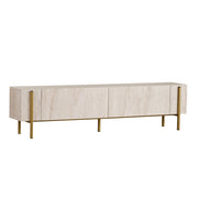 Porta TV in legno "Nexus" - 180 x 30 x 45 cm - Travertino / Oro
