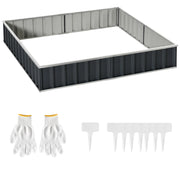 Hochbeet da Giardino in Acciaio ¨C zephmum ¨C 258x90x30 cm Grigio Scuro