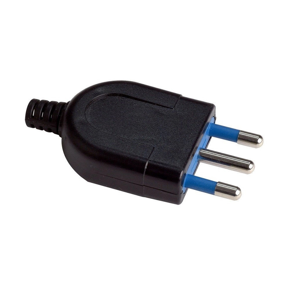 Trade Shop - Spina S17 Elettrica 2p+t 16a 250v Max 1500w Nero Ultrapiatta Salvaspazio 83008 -