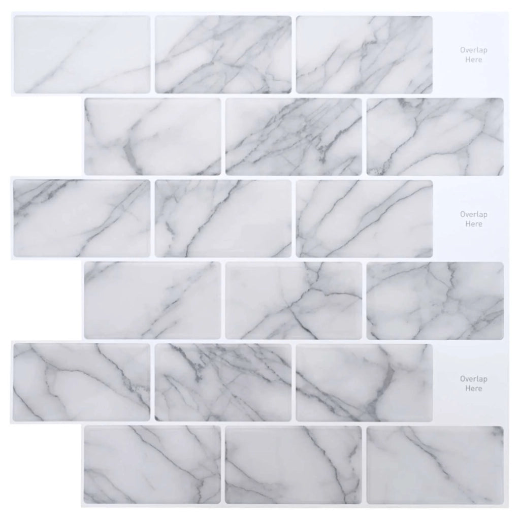 Piastrella subway 50 pz Marmo Bianco 30 x 30 cm CFW5924041