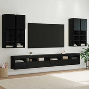 Set di Mobiletto da TV a Parete 7 pcs Rovere Nero 3402799