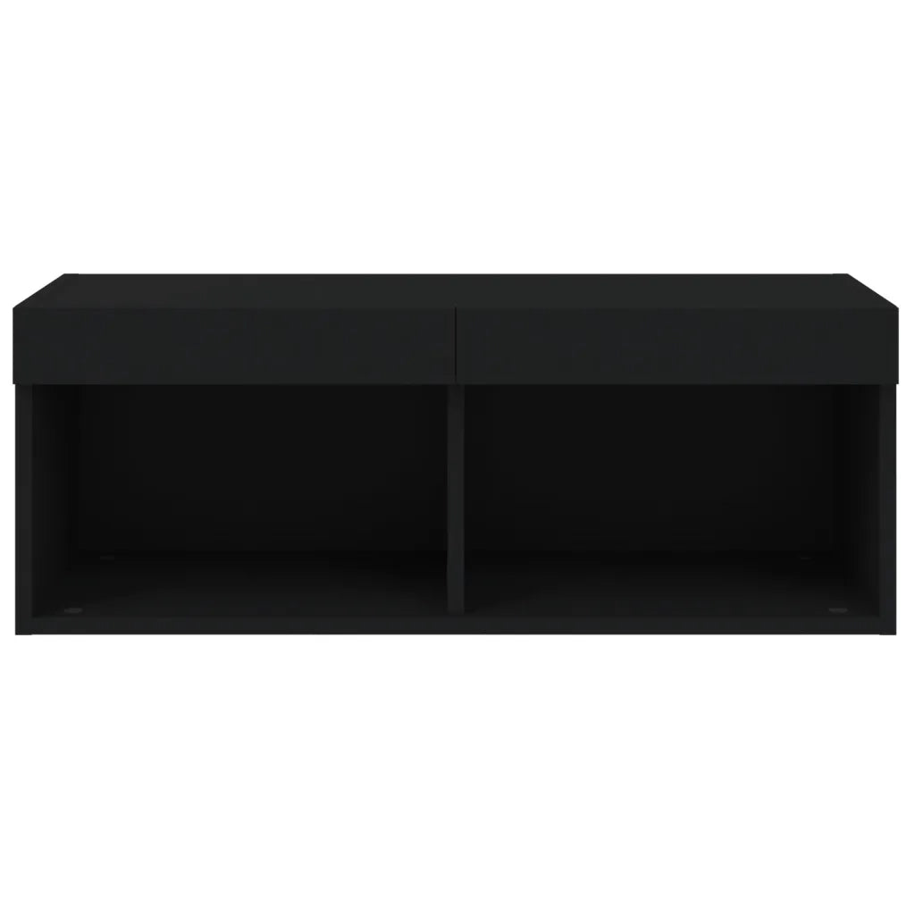 Mobile Porta TV con Luci LED Nero 80x30x30 cm