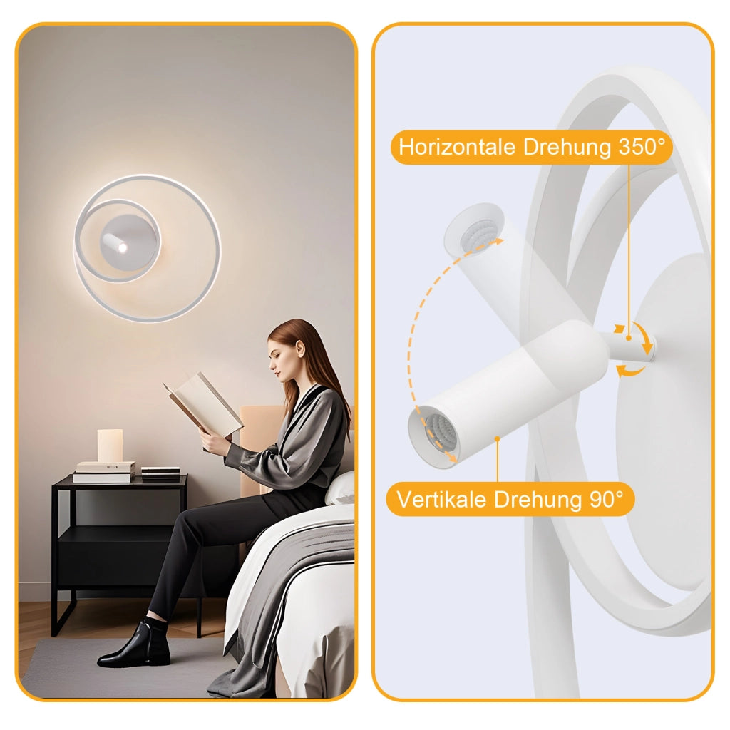 ZMH Lampada da soffitto plafoniera LED dimmerabile 40cm 37W bianca telecomando per cucina