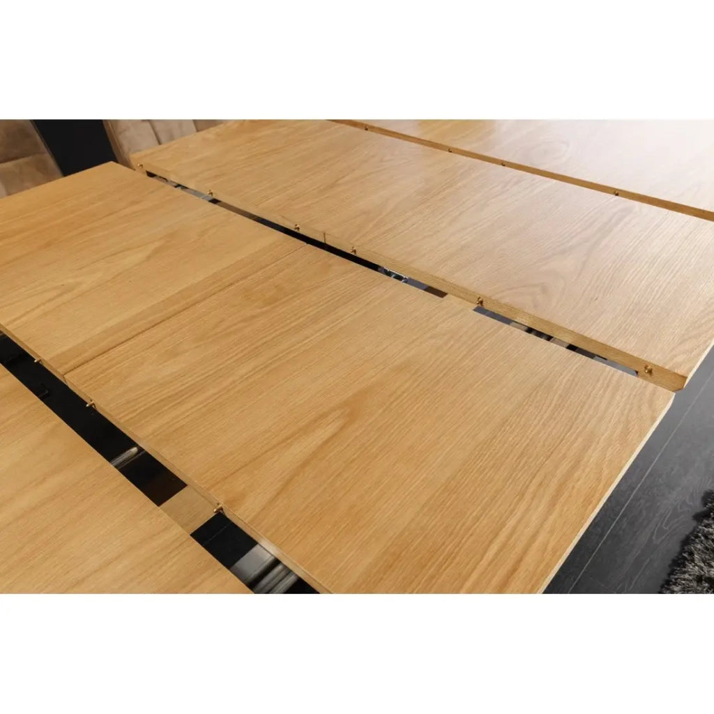 Tavolo da pranzo RADIAM – MDF impiallacciato quercia e metallo – 180-300 cm – Estensibile
