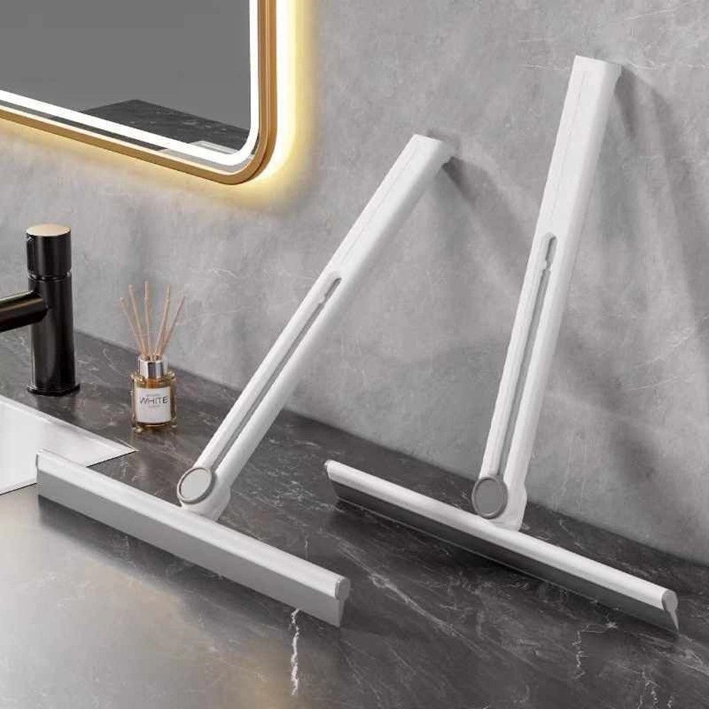 Trade Shop - Tergivetro Con Testa Rotante Pulizia Versatile Per Specchi Finestre Manico Regolabile -