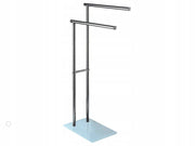 Piantana portasciugamani 2 bracci in acciaio cromato con base in vetro Art.59967