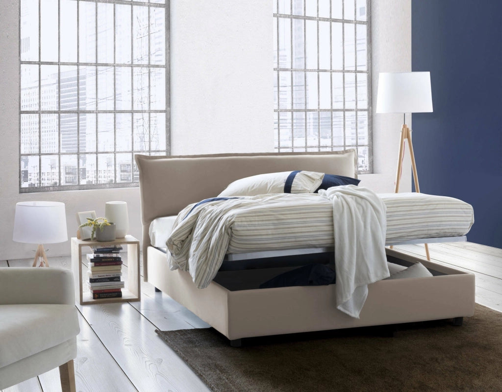 Letto Matrimoniale Andyymion, Letto Matrimoniale Sfoderabile Made in Italy, Grigio Tortora\