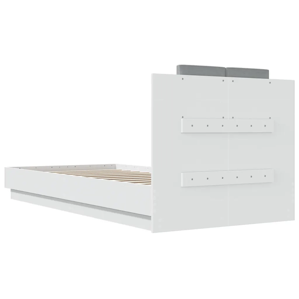 Giroletto con Testiera e LED-Struttura Letto con testiera Bianco 90x200 cm 977650