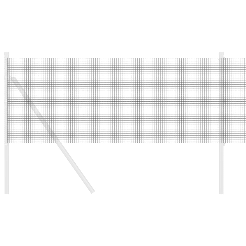 Recinzione in Filo Saldato Grigio 0,8x10 m Acciaio