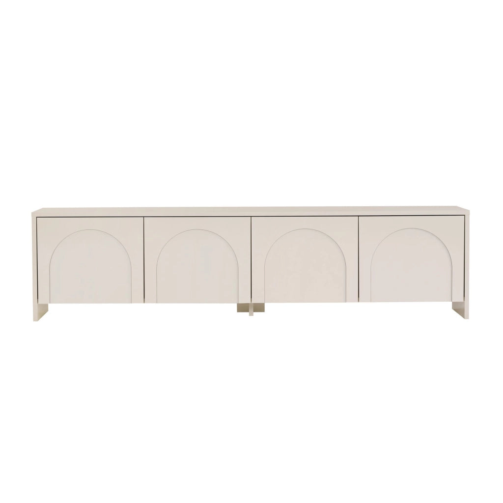 Noma, Mobile Porta tv Apertura a Ribalta, 180x32x45h cm Bianco Crema