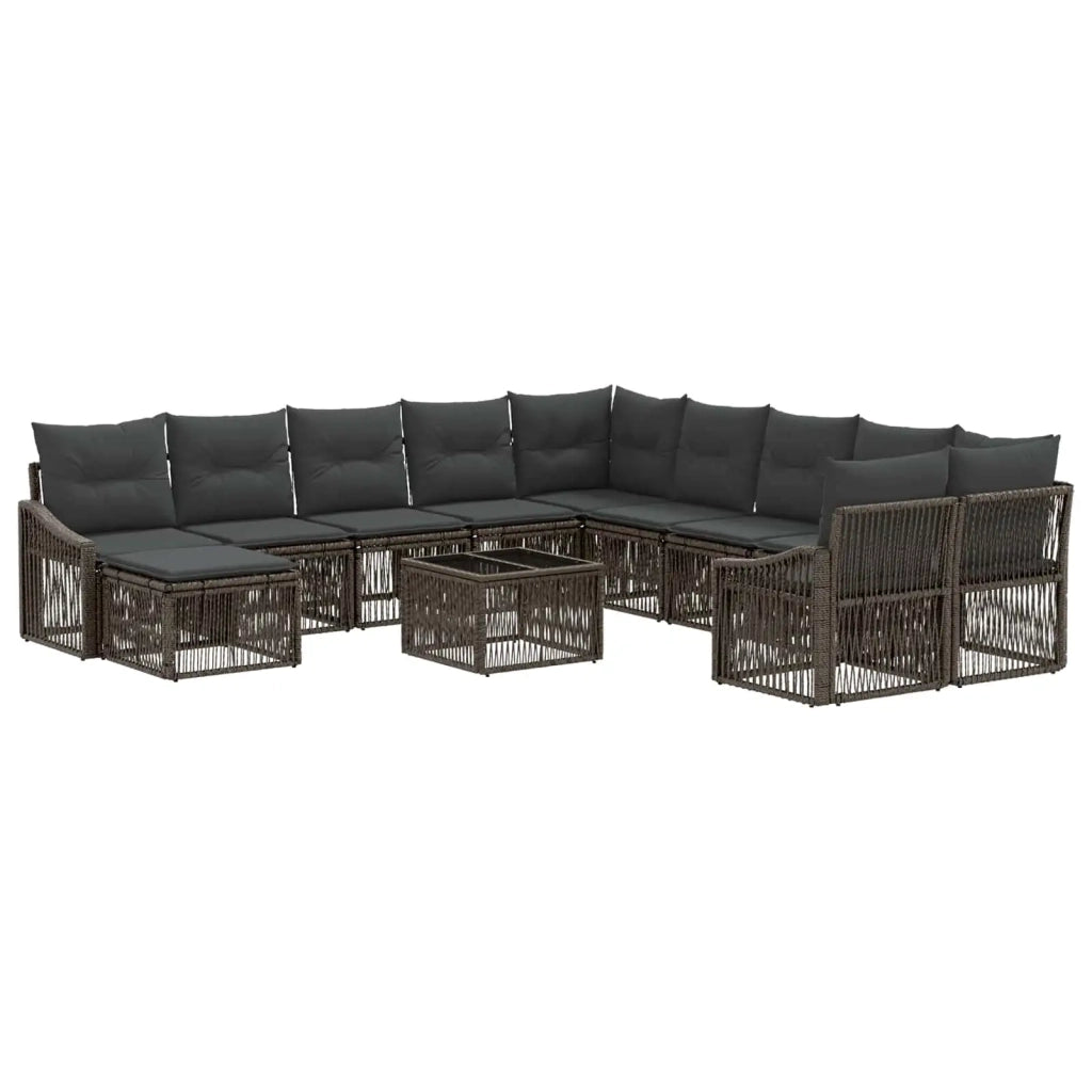 Set Divano da Giardino Regolabile 12 pcs Grigio polyrattan 3436208