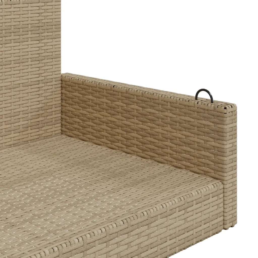 Panca da Giardino | Panchina a Dondolo Beige 119x56x48 cm in Polyrattan