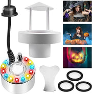 Mistificatore ultrasonico per piante acquatiche dolci e fontana d'acqua - 12 led nebbiogeno diffusore per vasca da bagno, terrazza e giardino di Halloween.
