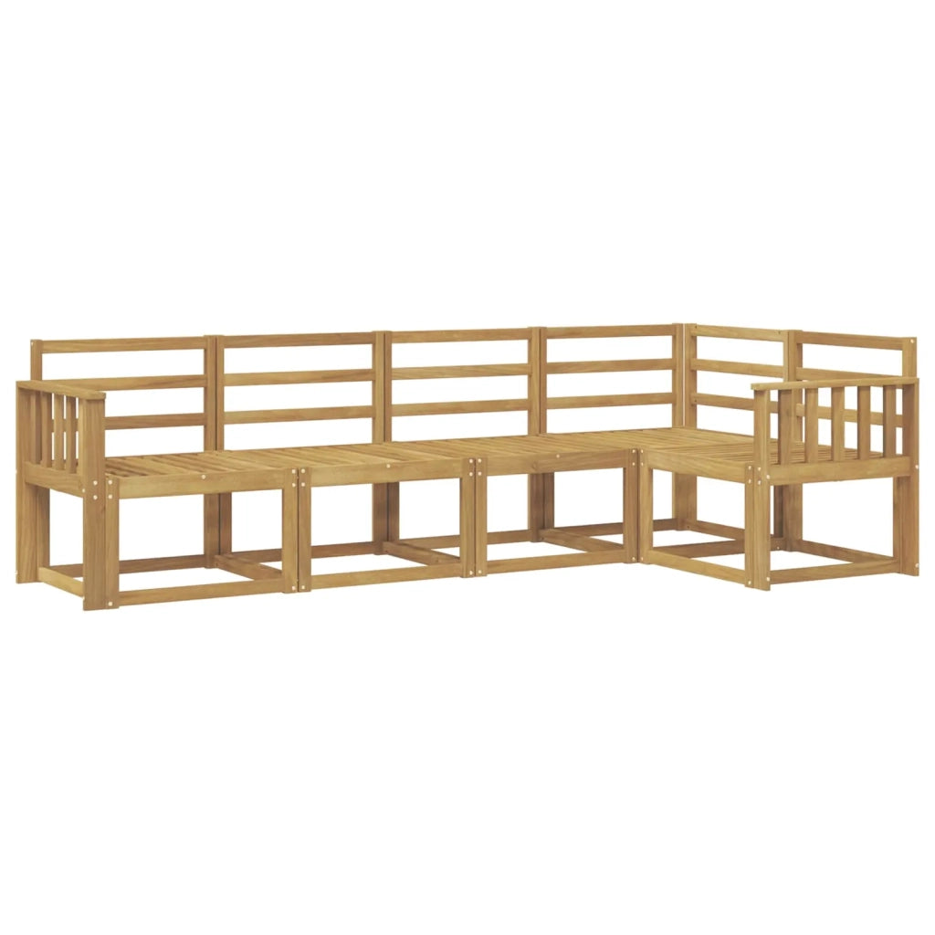 Set di divani da esterno 5 pcs Bianco Legno di Acacia Massello 3387623