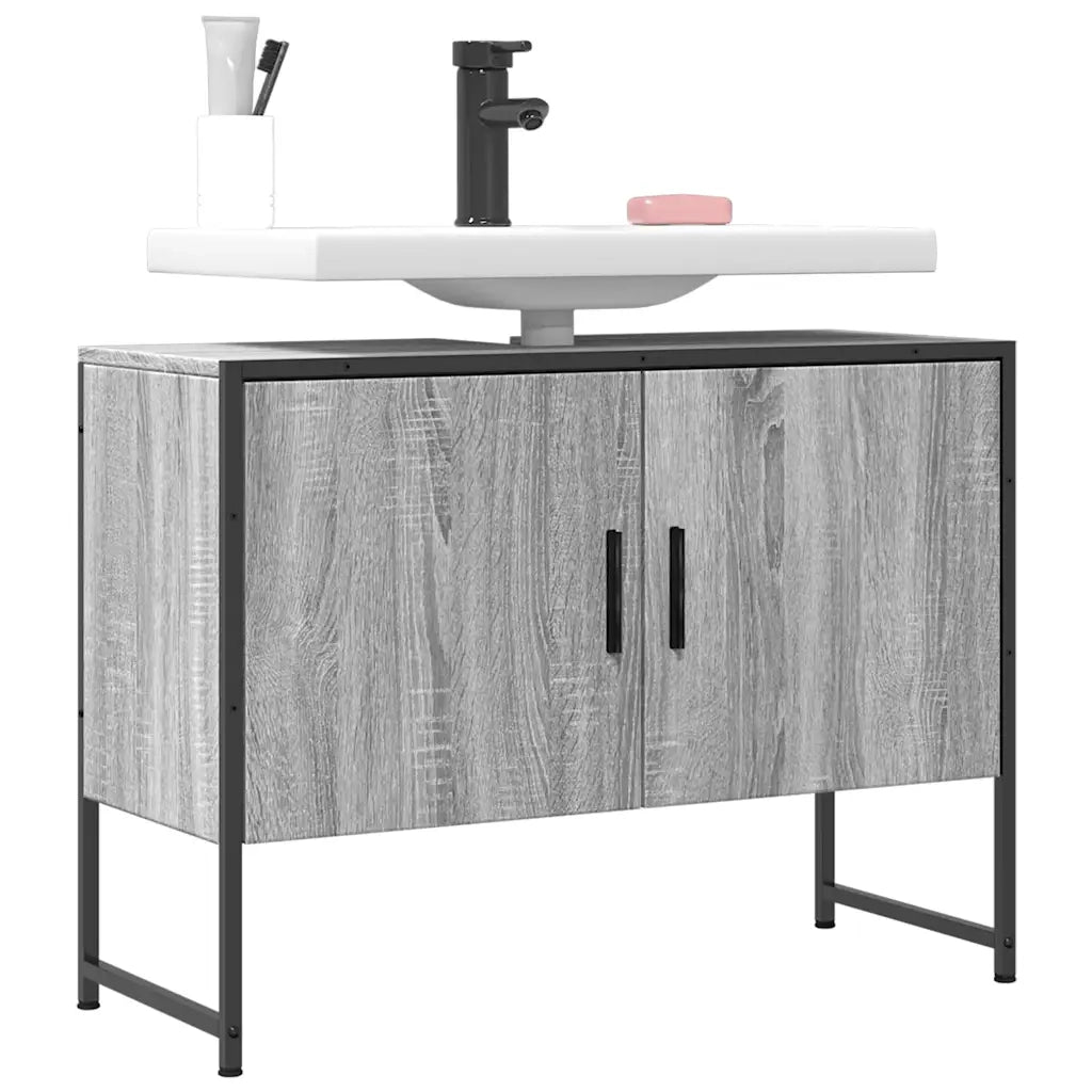 Mobile Lavabo Bagno-Armadietto da bagno Grigio Sonoma 60x30x60 cm Legno Multistrato 941098
