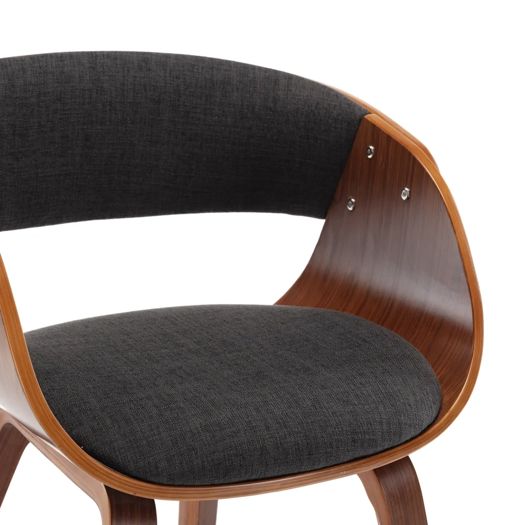 Sedia da Pranzo Grigia in Legno Piegato e Tessuto cod mxl 23427