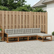 Set di divani da esterno 5 pz Naturale e Grigio chiaro 3382484