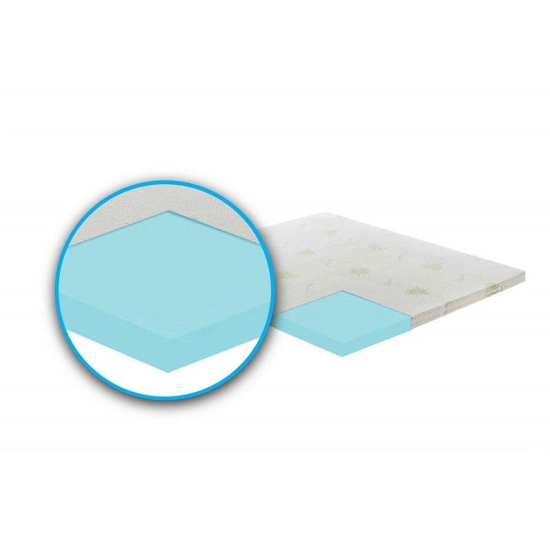 Topper correttore memory foam alto 7cm - rivestimento all’aloe vera - 120x200